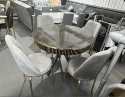 Classic Marble Dining Table UK | Buy Marble Dining Tables Online | 4 Chairs | Free Delivery